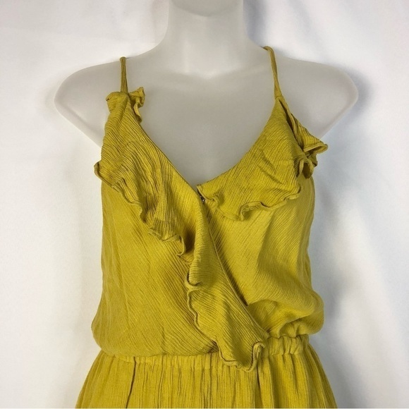 BCBGeneration Avocado Green Ruffle Neckline Mini Dress S - Picture 3 of 3